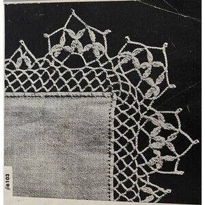 Vintage 1948 Handkerchief Edgings Tatting Crochet Pattern 6103 Irish Lace Doily